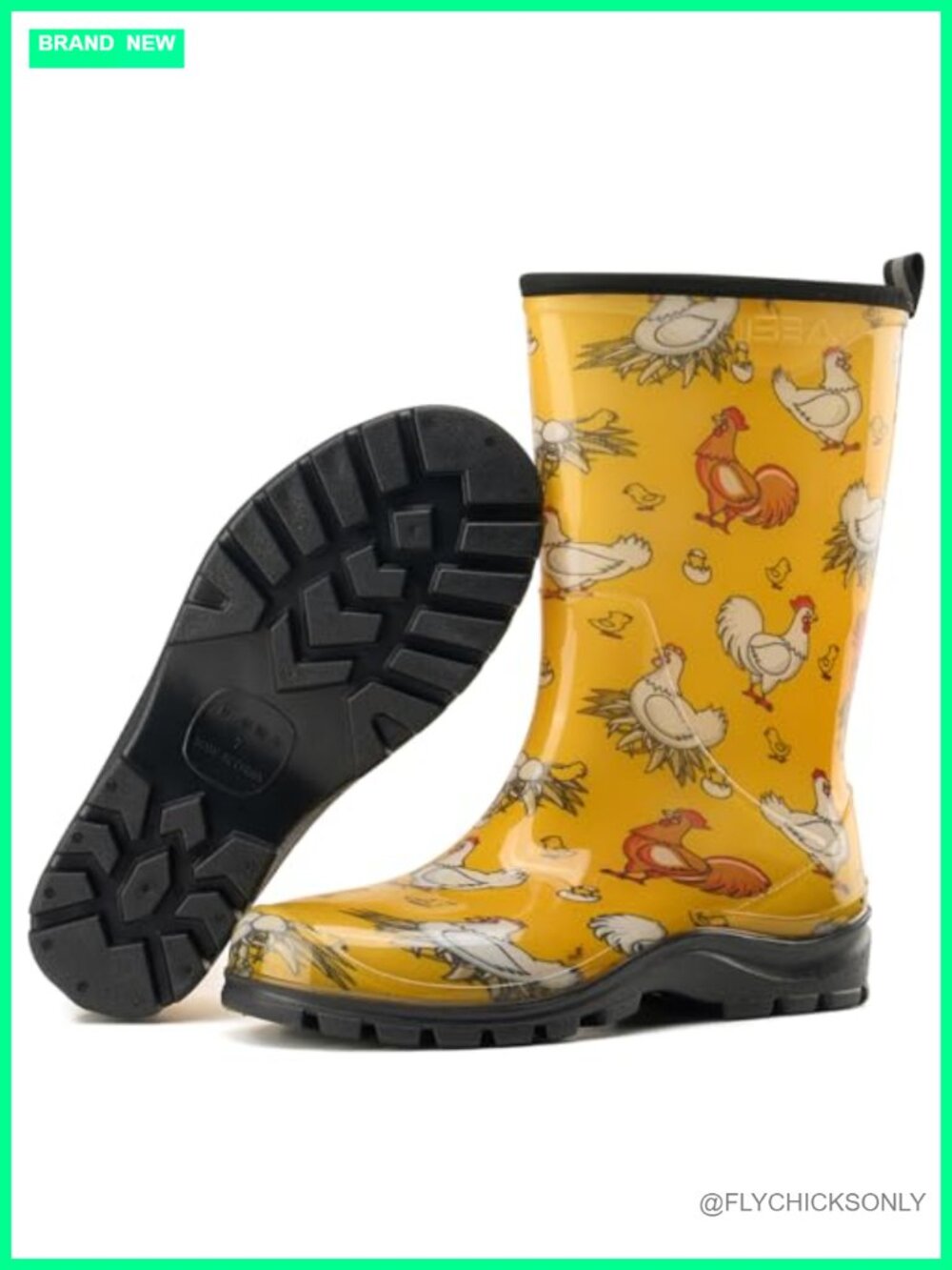 HISEA Women's Waterproof Mid Calf Rain Boots Wide Toe Garden Shoes